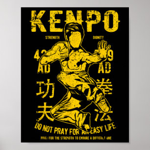Kenpo Karate Martial Arts Retro Vintage in nood Poster