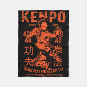 Kenpo Karate Martial Arts Vintage Retro Stijl Dist Fleece Deken