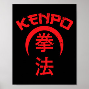 Kenpo Karate Ontwerp Japanse Lettering Martial Art Poster