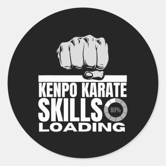 Kenpo Karate Skills Loading Funny American Kenpo 2 Ronde Sticker (Voorkant)