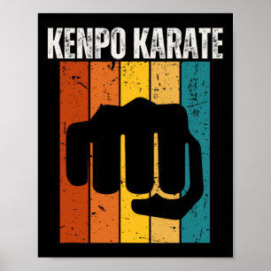 Kenpo Karate Vintage Retro 70s Ontwerp Grappig Ame Poster