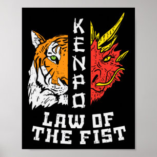 Kenpo Wet van Vuist Tijger Draak Kempo Karate Mann Poster