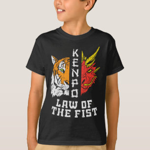 Kenpo Wet van Vuist Tijger Draak Kempo Karate Mann T-shirt