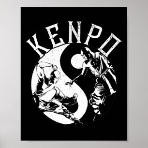 Kenpo Yin Yang Martial Arts Japanse Kempo Vechters Poster