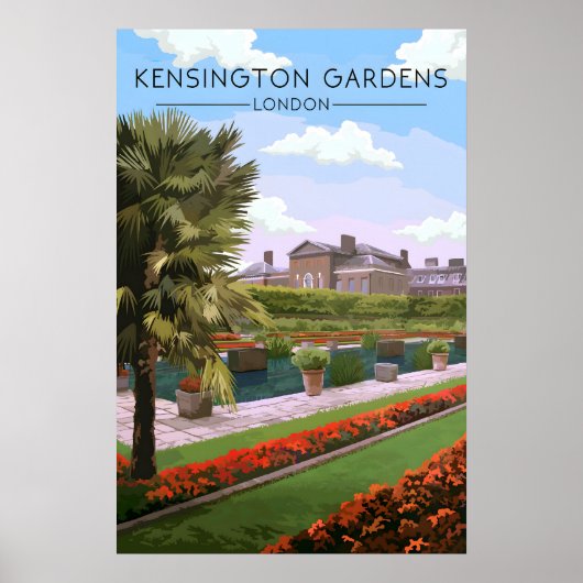 Kensington Gardens Londen Reisposter Poster (Voorkant)
