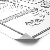 Kensington Gardens Peter Pan B & W Map Poster (Hoek)