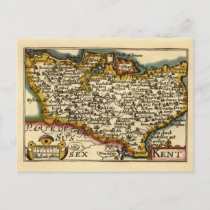 Kent County England Oude Antiquair John Speed Kaar Briefkaart