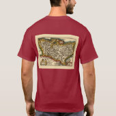 Kent County England Oude Antiquair John Speed Kaar T-shirt (Achterkant)