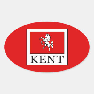Kent County England Ovale Sticker