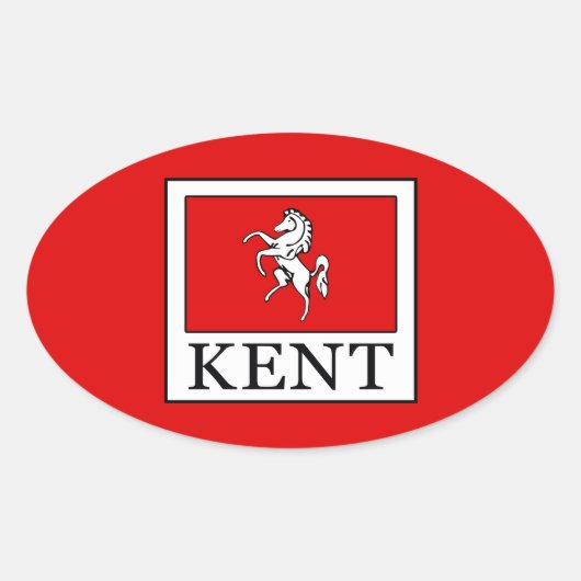 Kent County England Ovale Sticker (Voorkant)