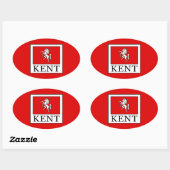 Kent County England Ovale Sticker (Vel)