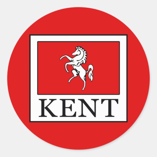 Kent County England Ronde Sticker (Voorkant)