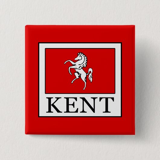 Kent County England Vierkante Button 5,1 Cm (Voorkant)