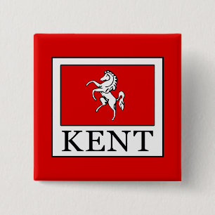 Kent County England Vierkante Button 5,1 Cm