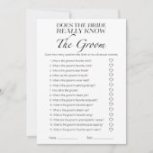 Kent de bruid echt de bruidegom spel Kaart (Voorkant)