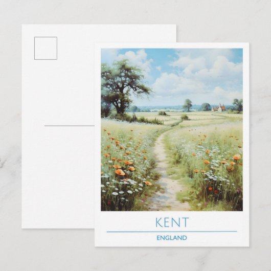 Kent Engeland Vintage Travel Briefkaart (Voorkant / Achterkant)