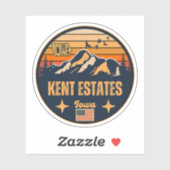 Kent Estates, Iowa Ia, Verenigde Staten Sticker (Vel)