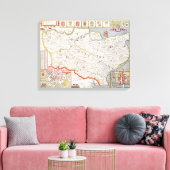 Kent, gegraveerd door Jodocus Hondius Canvas Afdruk (Insitu (Woonkamer))