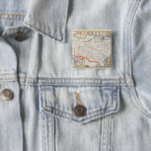 Kent, gegraveerd door Jodocus Hondius Vierkante Button 5,1 Cm (In situ)