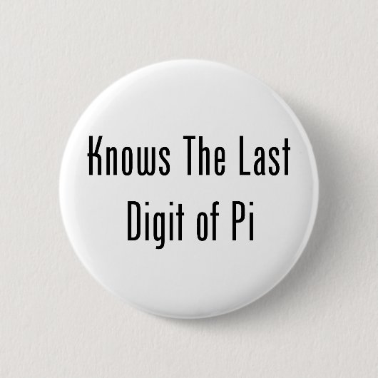 kent het laatste cijfer van PI Ronde Button 5,7 Cm (Voorkant)