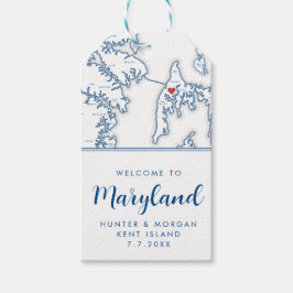 Kent Island Bestemming Bruiloft Welkom Cadeaulabel