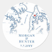 Kent Island Bestemming Trouw Elegante Envelop Ronde Sticker (Voorkant)