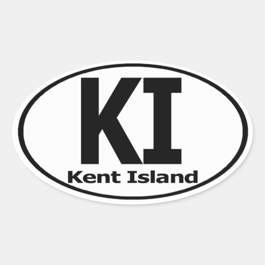 Kent Island Decal (set van 4) Ovale Sticker (Voorkant)