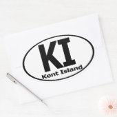 Kent Island Decal (set van 4) Ovale Sticker (Envelop)