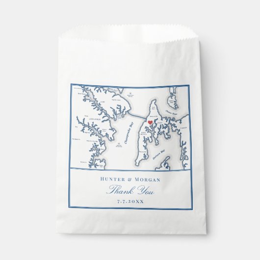 Kent Island Maryland Dank je bruiloft Bedankzakje (Voorkant)