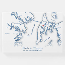 Kent Island Maryland Kaart Bestemming Bruiloft Gastenboek
