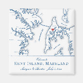 Kent Island Maryland Kaart Bestemming Huwelijksgun Magneet (Voorkant)