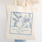Kent Island Maryland Kaart Bruiloft Welkom Tote Bag