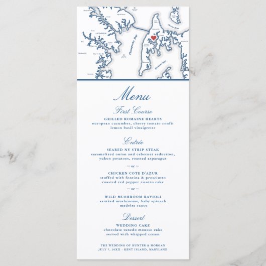 Kent Island Maryland Kaart Elegante bruiloft (Voorkant)