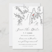 Kent Island Maryland kaart zwart-wit foto (Voorkant)