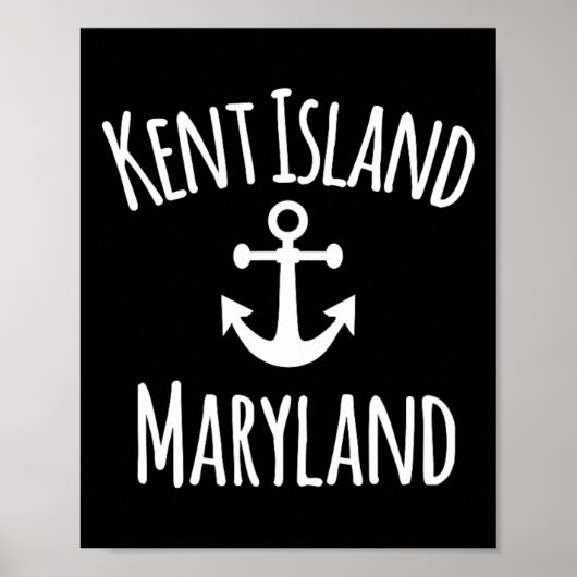 Kent Island Maryland Nautical Coastal Boating Sail Poster (Voorkant)