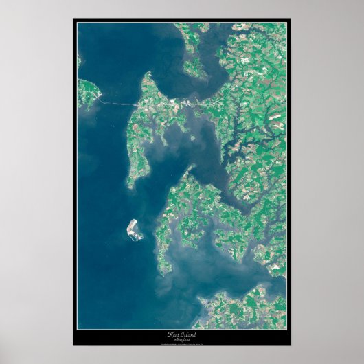 Kent Island, Maryland satellietposter Poster (Voorkant)