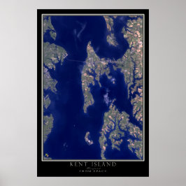 Kent Island Maryland van Space Satellite Map Poster