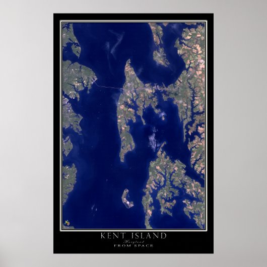 Kent Island Maryland van Space Satellite Map Poster (Voorkant)
