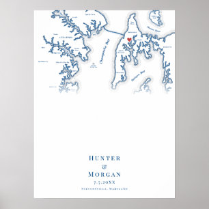 Kent Island MD Wedding Elegant gastenboek Poster