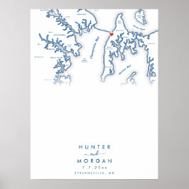 Kent Island MD Wedding Modern Guest Book Poster