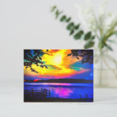 KENT LAKE SUNSET BRIGHT BRIEFKAART (Staand voorkant)