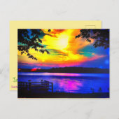 KENT LAKE SUNSET BRIGHT BRIEFKAART (Voorkant / Achterkant)
