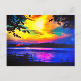 KENT LAKE SUNSET BRIGHT BRIEFKAART