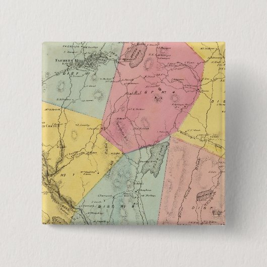 Kent, Town Vierkante Button 5,1 Cm (Voorkant)