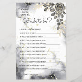 Kent u de Bride Black Rozen Shower Game Card Flyer (Voorkant)