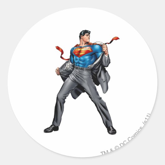 Kent verandert in Superman Ronde Sticker (Voorkant)