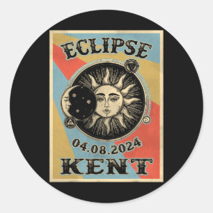Kent - Zonsverduistering 2024 Ronde Sticker
