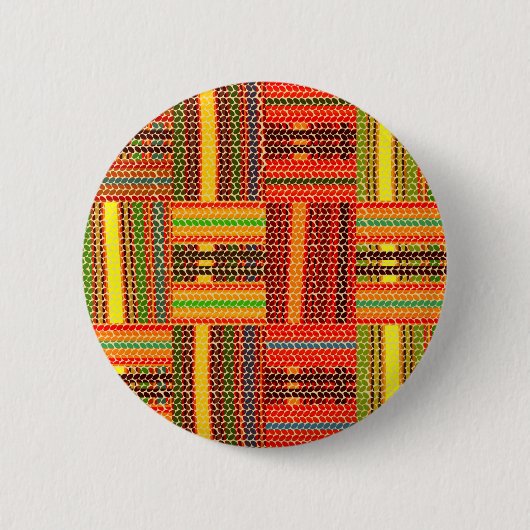 kente african print ronde button 5,7 cm (Voorkant)