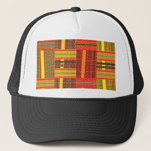kente african print trucker pet (Voorkant)