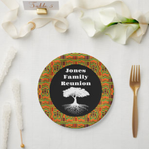 Kente Black Familie Reünie Papieren Bord